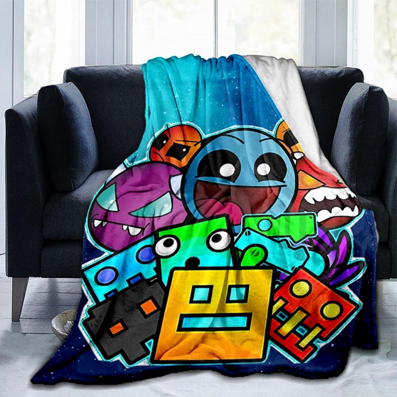 Geometry Dash: Dance To The Beat Blanket Suitable for Sofas, Beds, Offices, And Camping - Perfect Gift for Halloween Christmas