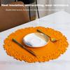Table Mat Hemmed Edge Heat-resistant Oil-proof Round PVC Heat Insulation Placemat Cup Pad Decoration Kitchen Supplies