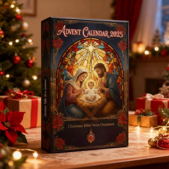 Bible Verse Advent Calendar 2025 24-Day Christmas Countdown Box with Scripture Cards Religious Christian Gift