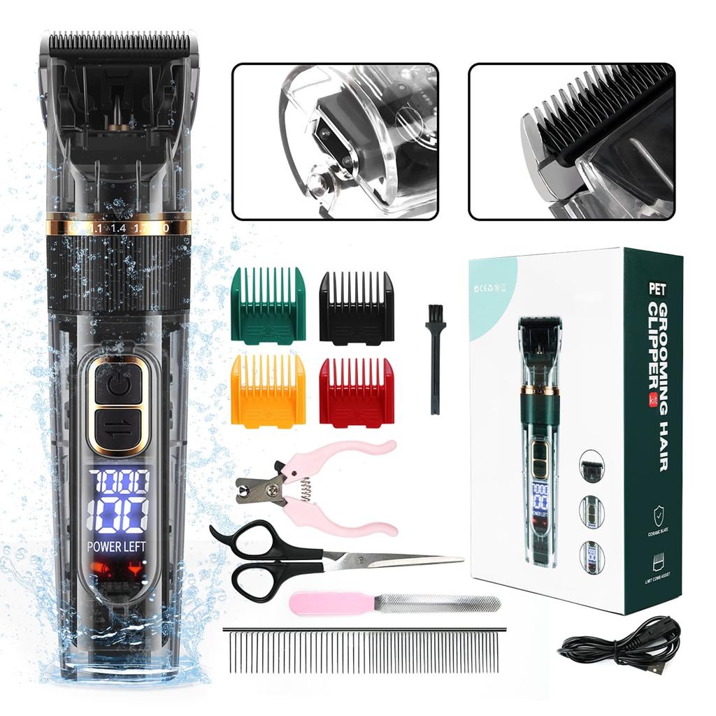 Машинки для стрижки собак, машинки для стрижки домашних животных, набор для стрижки собак со светодиодным дисплеем, бритва для собак, машинки для стрижки с низким уровнем шума для кошек и домашних животных