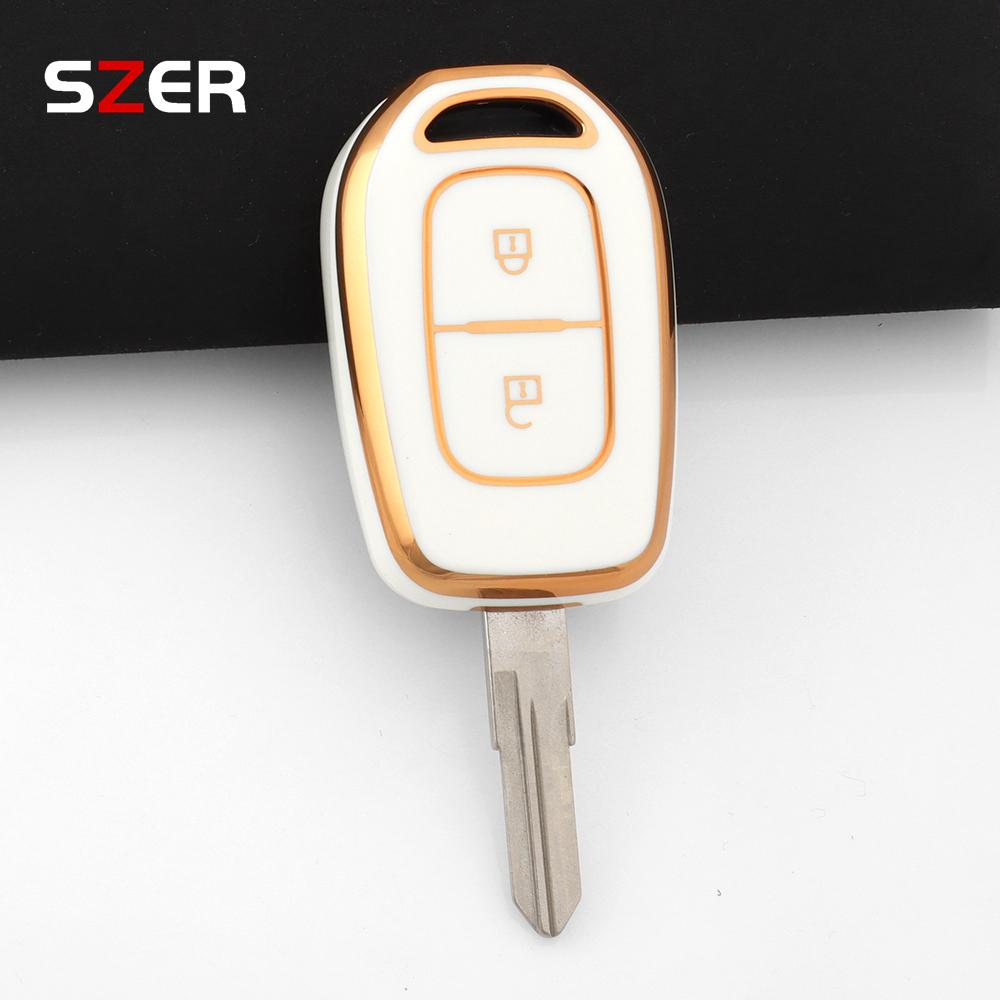 2-кнопочный чехол-держатель для ключа из ТПУ с брелоком для Renault Duster Dokker Logan Stepway Clio 5 Ss2 Для Dacia Sandero Stepway Logan