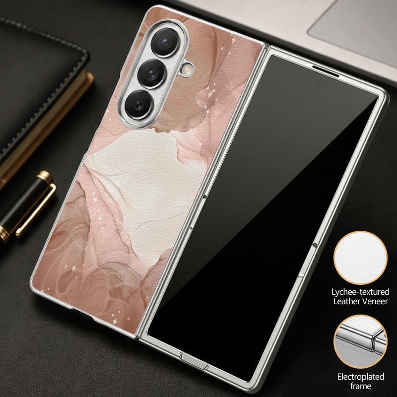 Акварельный мраморный чехол для Samsung Z Fold 8 Ultra 7 6 5, роскошная кожаная накладка с покрытием, жесткая защитная крышка для телефона для Galaxy Z Fold8 Fold7 Fold6
