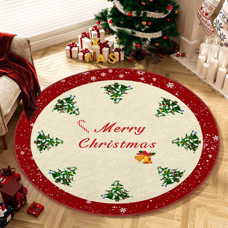 Большой круглый ковер из искусственного кашемира - гидрофобный и нескользящий, идеально подходит для гостиной или спальни