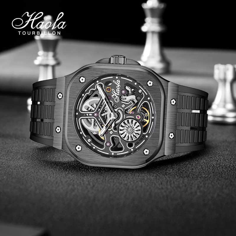 Часы HAOFA Skeleton Mechanical Automatic Hollow Dial Sapphire Glass Стильные водонепроницаемые высококачественные популярные подарочные мужские мужские мужские