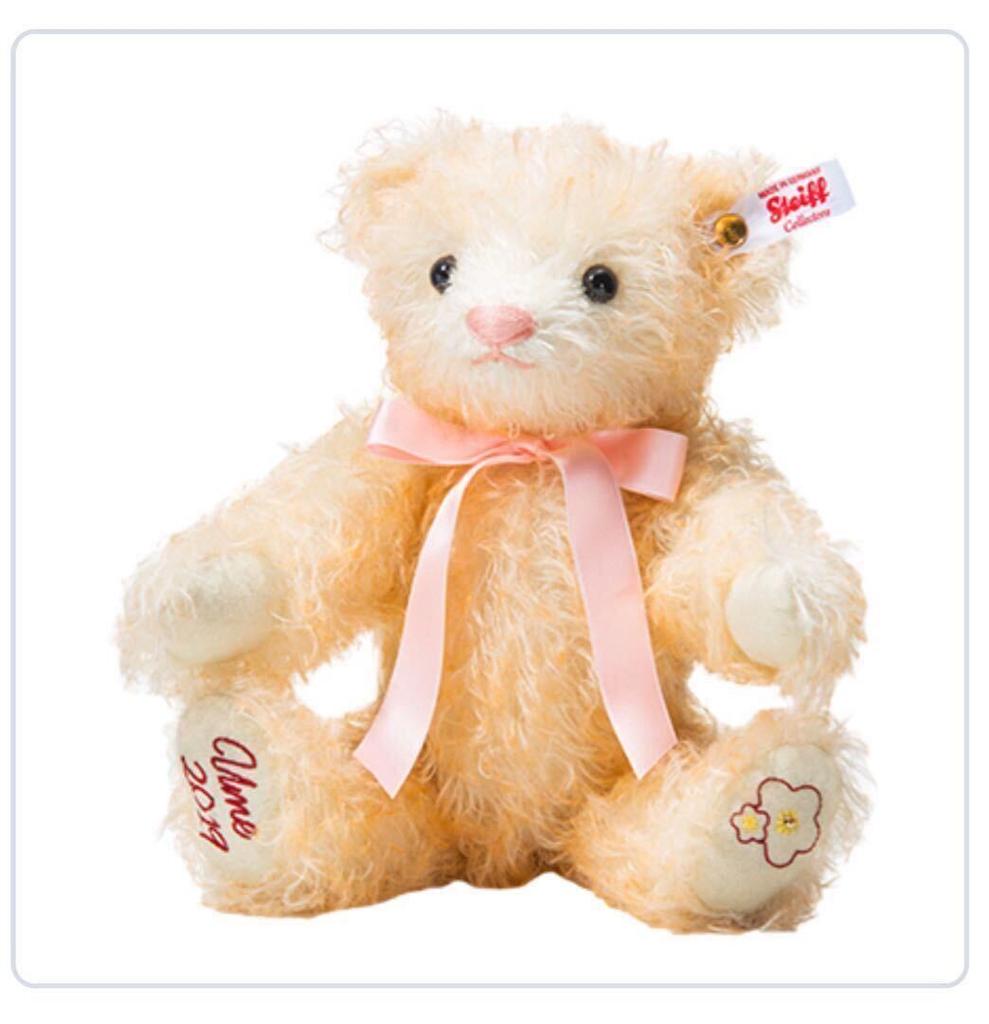 [USED]Steiff Teddy Bear Ume Plum Flower Japan Limited Edition Collectible Plush Doll