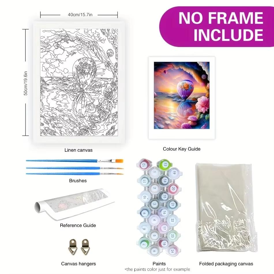 24 Color Personalised Paint By Numbers Photo Custom DIY Oil Painting By Number Picture Canvas Portrait Family Children