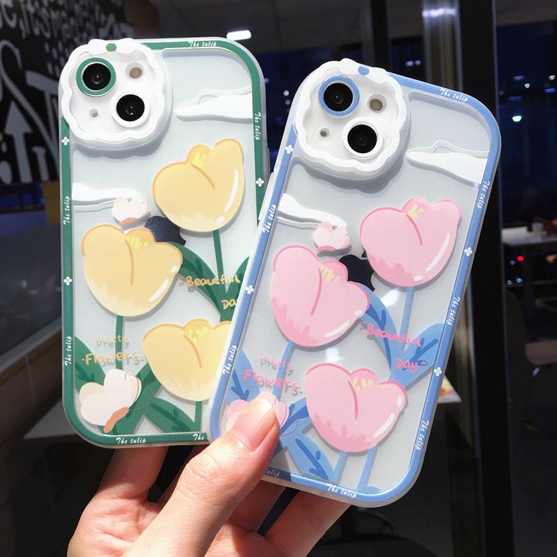 Чехол для телефона с милым мультяшным цветком и фруктами для Iphone 14 13 11 12 Pro Max Xs Max Xr X Xs 14pro, прозрачный противоударный бампер, мягкая задняя крышка