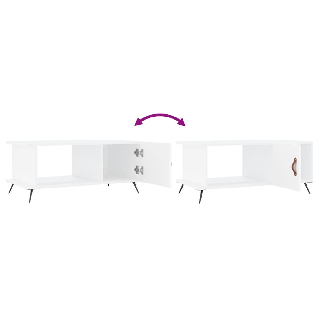 White Coffee Table 90x50x40 cm Engineered Wood
