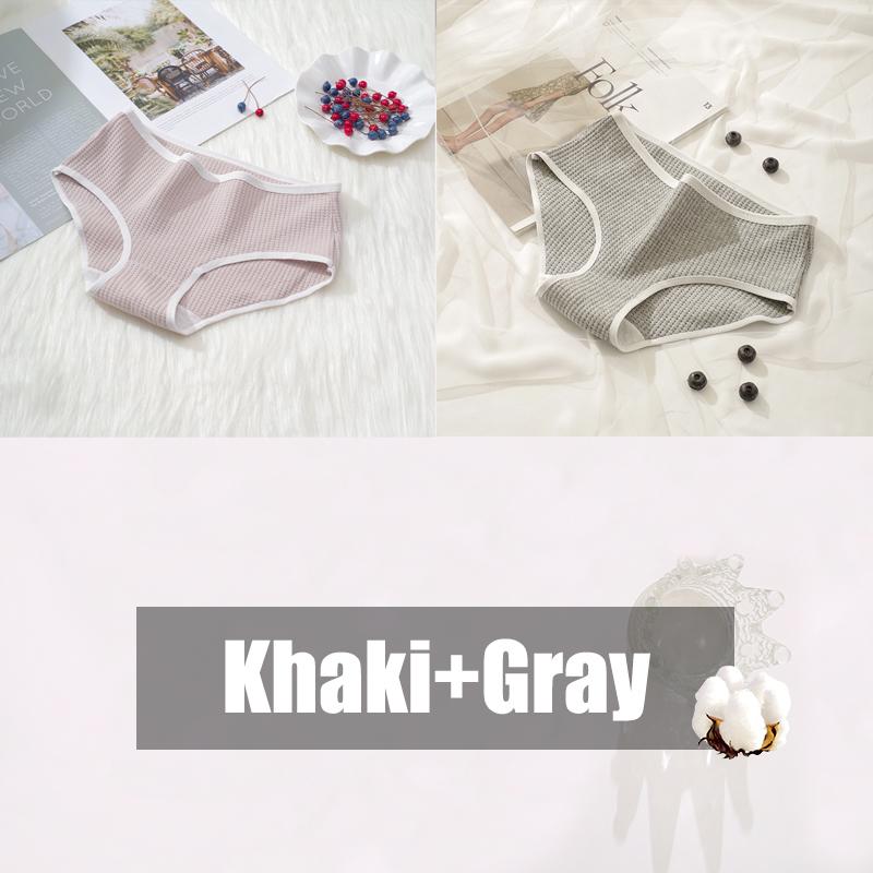 2 шт./компл. женские хлопковые вафельные сетчатые трусики модные однотонные трусы с низкой талией женское нижнее белье в корейском стиле мягкое дышащее нижнее белье