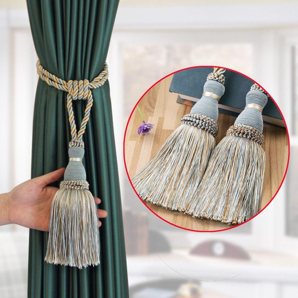European Style 2 pcs/set Home Decoration Curtain Holders Tassel Rope Curtain Clip Curtain Tieback