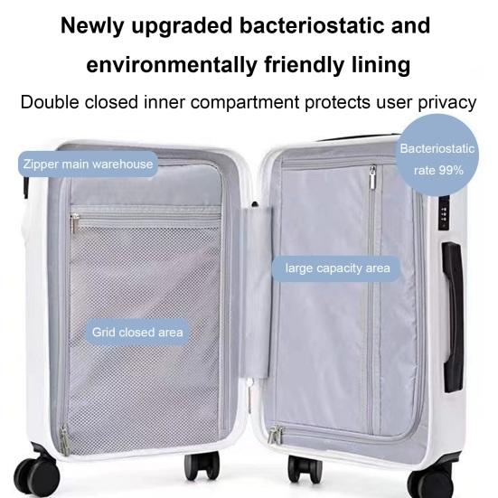 20-дюймовый чемодан для ручной клади с жестким корпусом, устойчивым к царапинам, с карманом на молнии и USB-интерфейсом