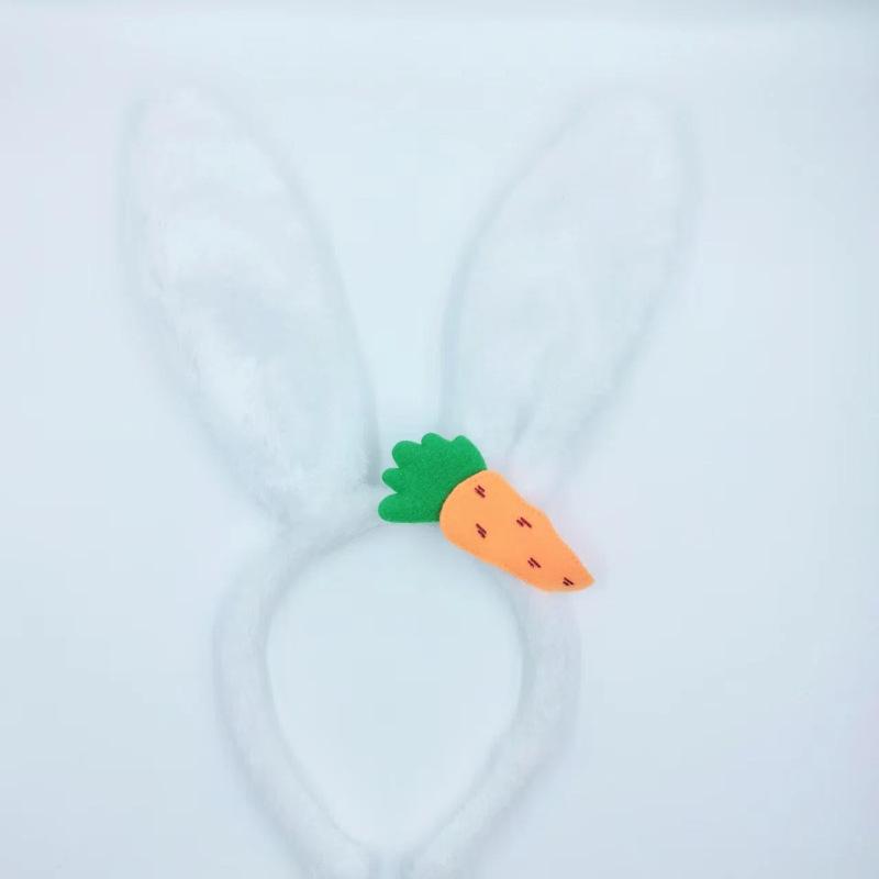 Новые пасхальные ободки с ушками кролика Плюшевые уши кролика Морковка Ободок для волос Вечеринка Косплей Костюм Головной убор Для умывания лица Аксессуары для волос Подарок