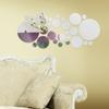 32Pcs Silver 3D Mirror Wall Sticker Circle Home Background Decoration Mirror Decals  Living Room