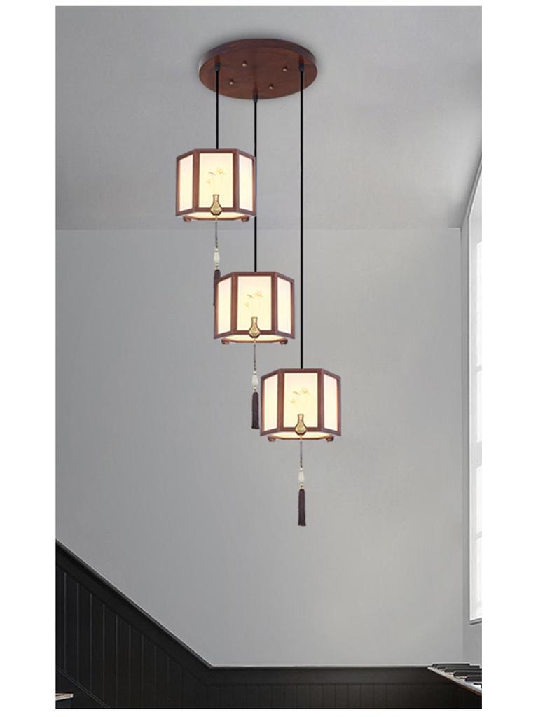 Современная китайская спиральная люстра для двухуровневых вилл и ресторанов