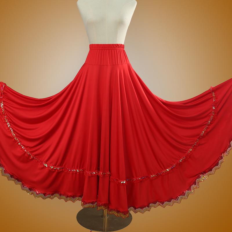 Square Dance Stage Costume: High Waist Ethnic Swing Skirt for Women (Adult, Spring/Summer)