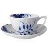 Blue Fluted Mega 381-086 Cappuccino Cup and Saucer [Parallel Import]