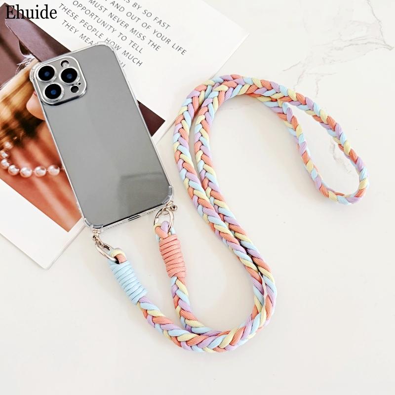 Braid Lanyard Case For Samsung Galaxy S26 Ultra S25 FE S22 S21 S20 S23 S24 Plus A17 Crossbody Cord Strap Soft TPU Clear Cover