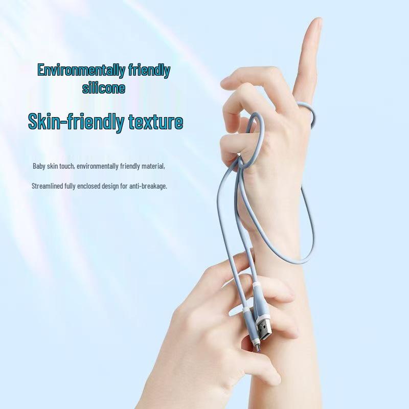 Silicone Luminous 120W Fast Charging Data Cable for Huawei, Vivo, Oppo, Apple 15/16, and Android Devices