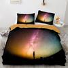 Комплект постельного белья Space Galaxy Aurora Sunset Glow Single Twin Full Queen King Size Sky Stars Tree Bed Set Aldult Kid Duvetcover 3pcs