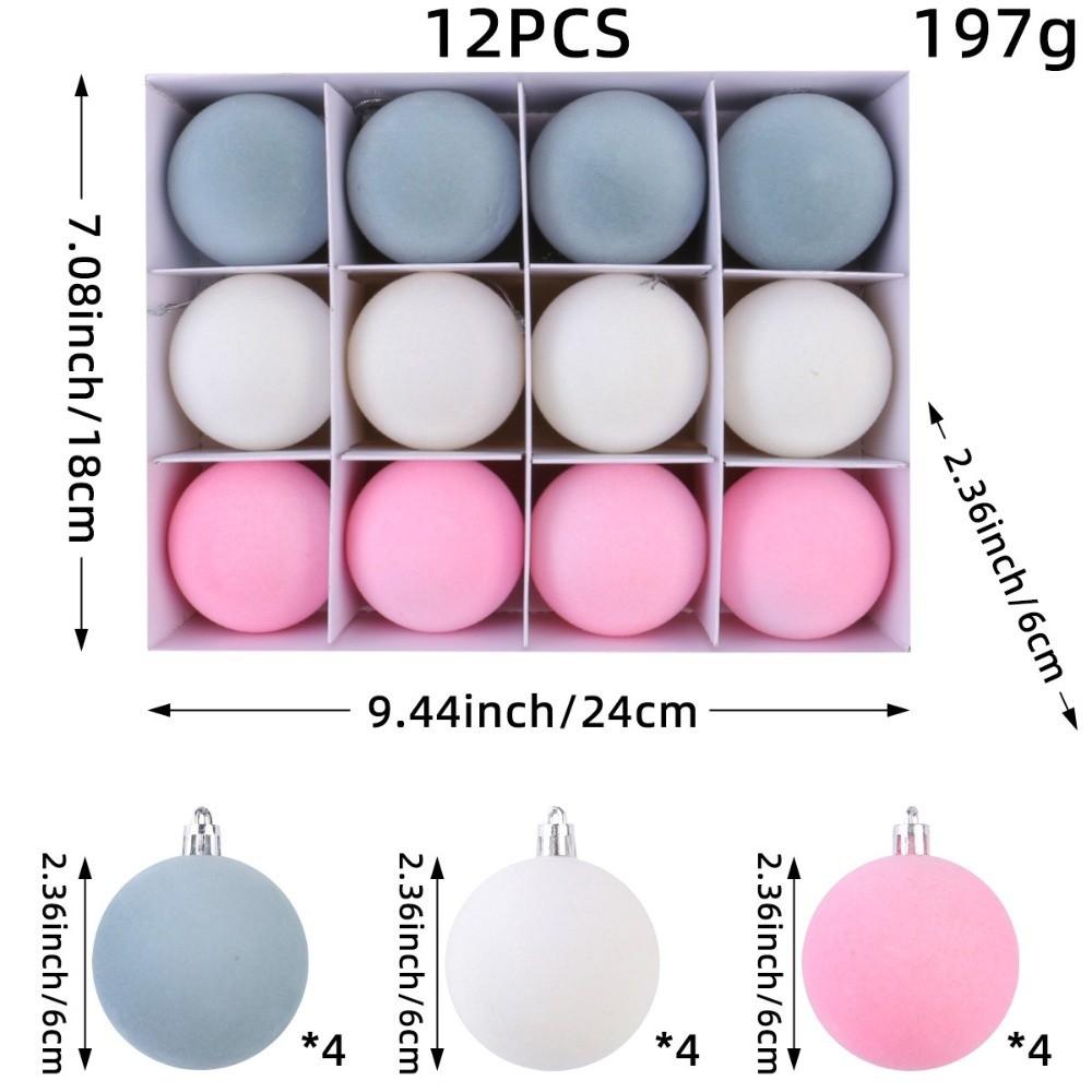 Velvet Christmas Balls Soft Flocking Finish Hanging Ornaments Christmas Tree