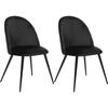 Комплект из 2 бархатных стульев Атмосфера "Слано" - Черный
