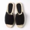 Wish Large Size Stitched Fisherman Casual Flat Bottom Slippers Straw Hemp Rope Bottom One-Word Slippers