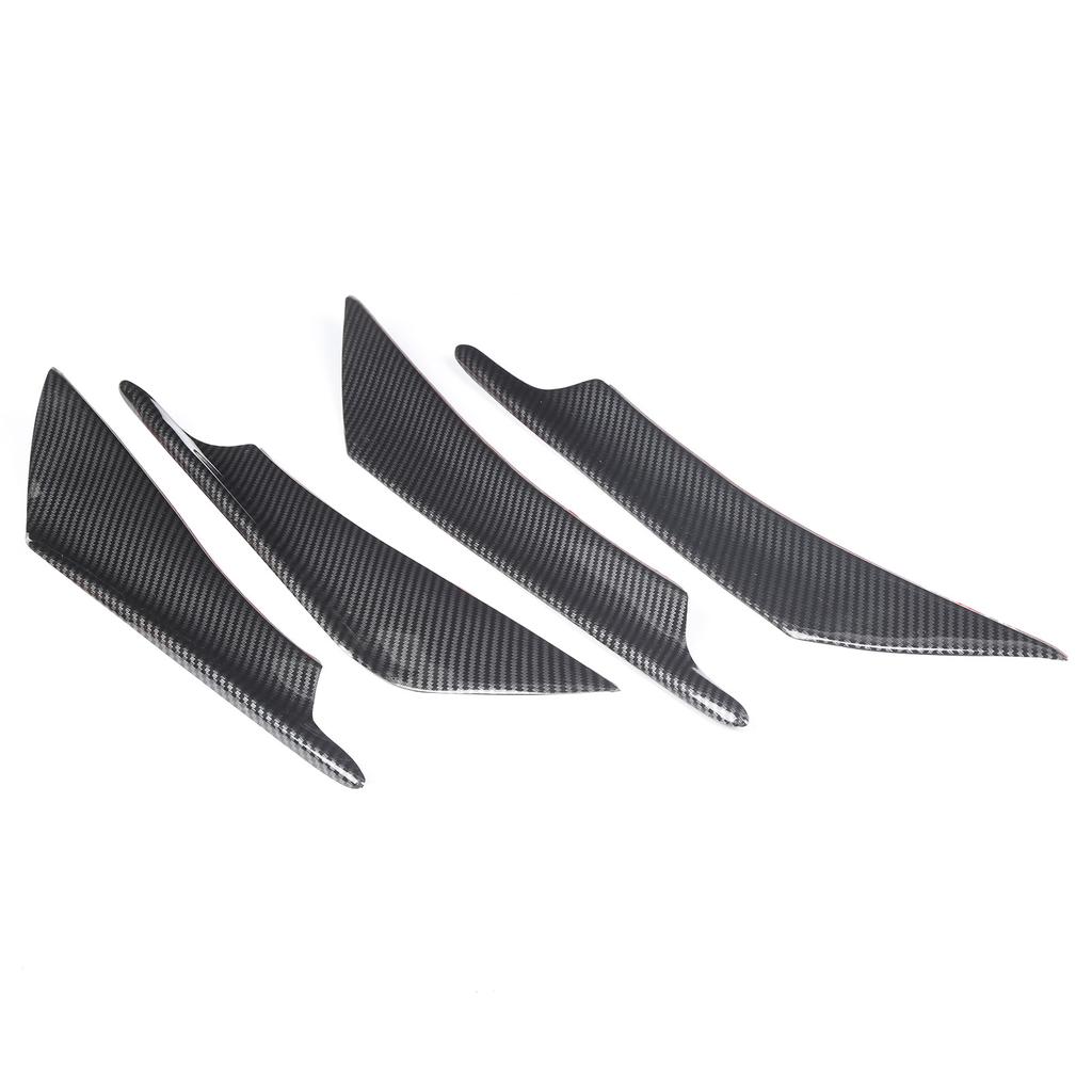 4Pcs Universal Front Bumper Spoiler Lip Splitter Fin Carbon Fiber Style Car Exterior Body Kits