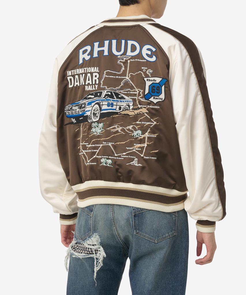 Lude Crepe Satin Souvenir Jacket - Brown:Cream / Rhpf23Ja021536761676