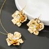 Модный преувеличенный цветочный кулон ожерелье серьги женский комплект