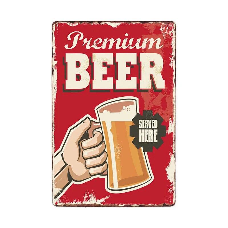 Винтажная металлическая пластина для пива, картина, настенный декор, металлический знак для бара, паба, ретро-плакат, доска 20x30 см