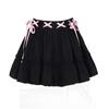 Стиль балетной академии Милые и классные бретельки Летняя женская универсальная черная юбка цвета пудры Короткая юбка Пышная юбка