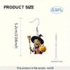 Witch Halloween Theme Broom And Pumpkin Pattern Women Earrings For Festival