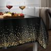 Stamping Dot Confetti Rectangular Plastic Table Cover, for Bachelorette, Wedding, Girl Birthday and Baby Shower, Easy To Clean