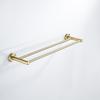 Brushed Gold 304 Stainless Steel Bathroom Set: Towel Rack, Ring, Storage Shelf, Toilet Paper Holder, and Clothes Hook.