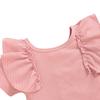 Ins Explosive Summer Baby Girl Set Милый однотонный комбинезон из двух предметов с бантом и брюками с цветочным принтом