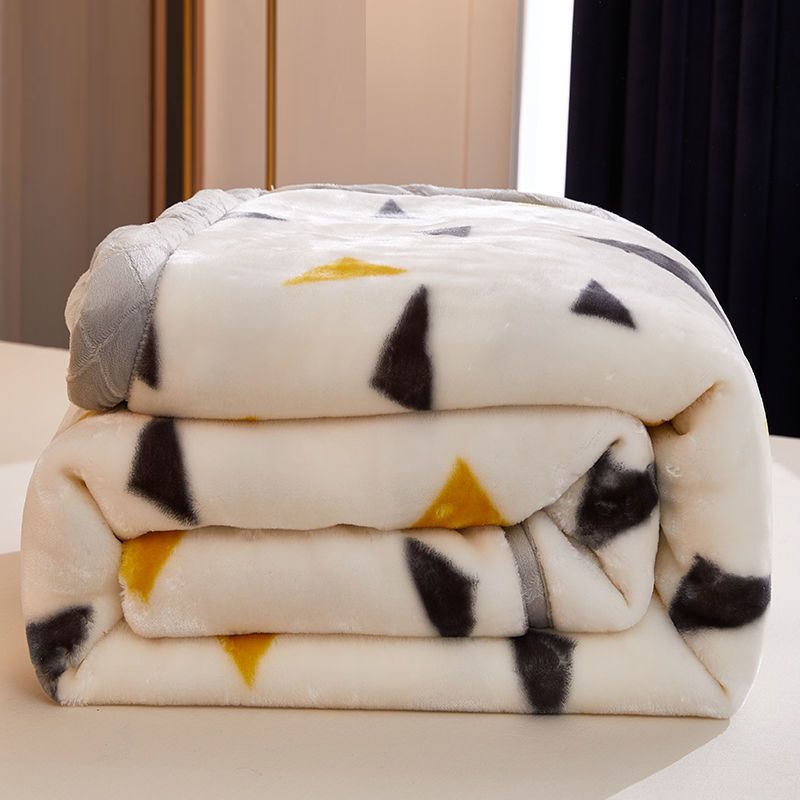 150x200cm Raschel Blanket Thick Double-layer Soft Plush Quilt Double Sided Velvet Winter Dormitory Office Sofa Warm Bed Sheet