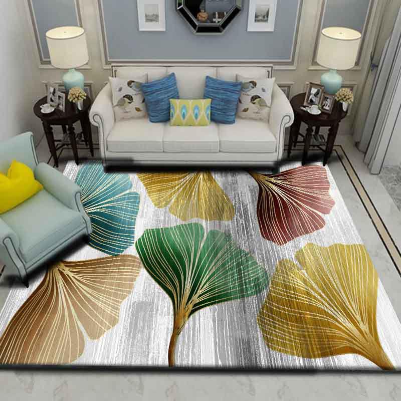 Living Room Carpet Maple Leaf Styling Sofa Coffee Table Mat Modern Minimalist Bedroom Bedside Home Floor Full Bed Room Light Luxury