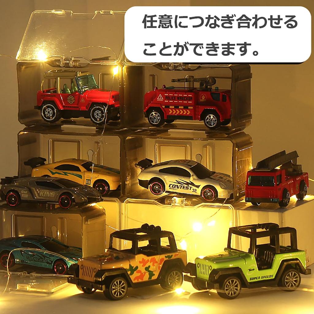 Tomica Case for Miniature Holds Freely Clear Dustproof and No Safe Ideal for Display and Storage of Cars, 10/40 Cars, Wall-Mountable, Combinable, Lid,