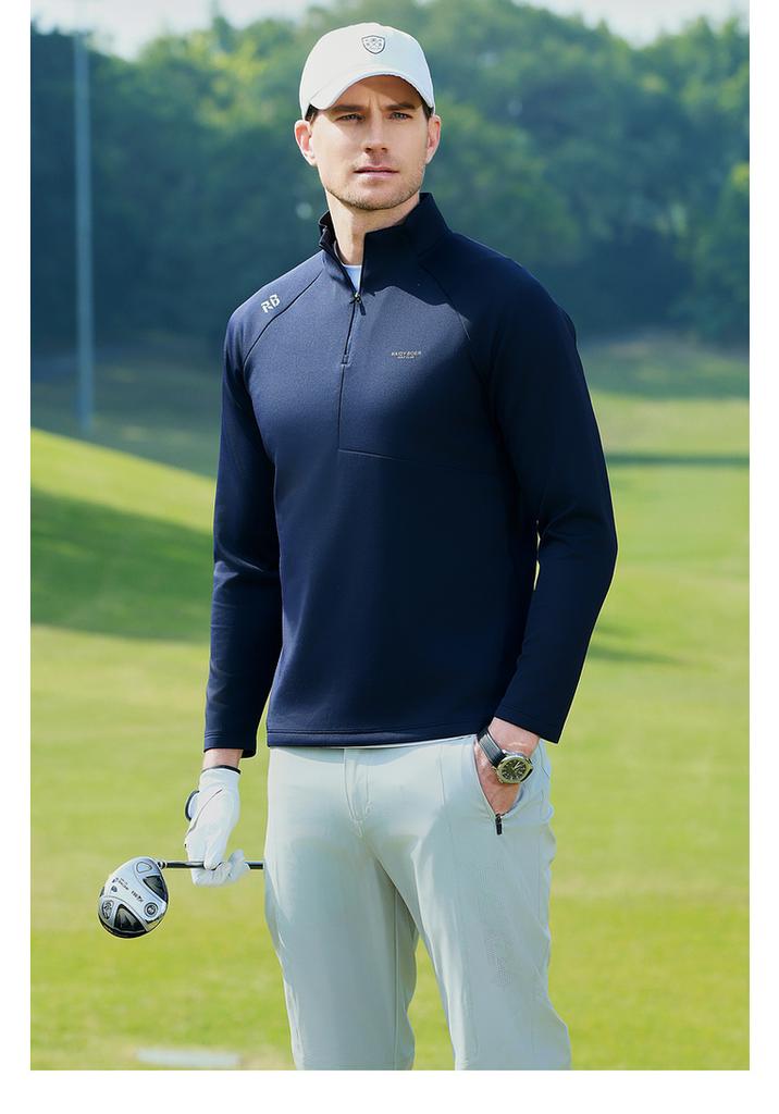 2025 Spring Men's Half Zipper Stand up Collar Outdoor Sports Long Sleeve T-shirt 6312