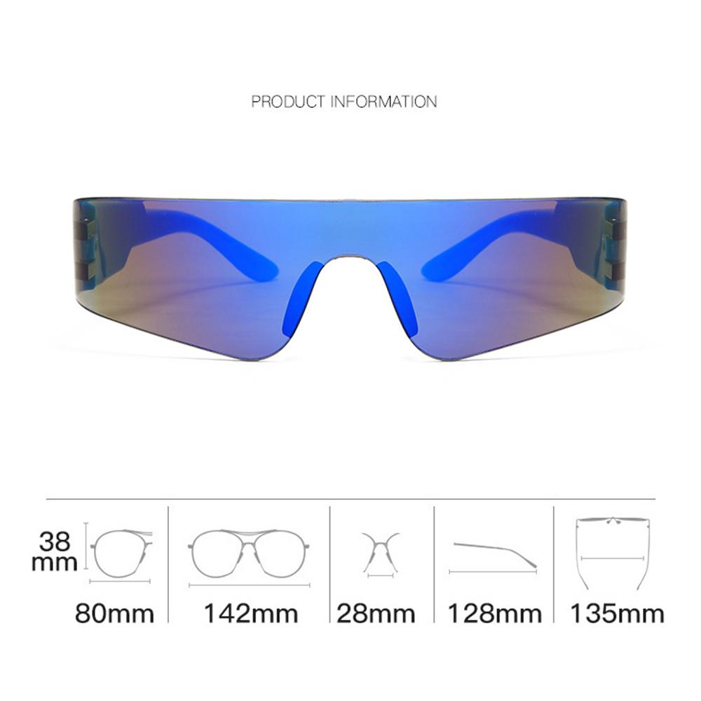 Rimless Women Fashion Luxury Brand Designer Sun Glasses One Piece Large Frame Sunglasses Outdoor Sports Cycling Glasses