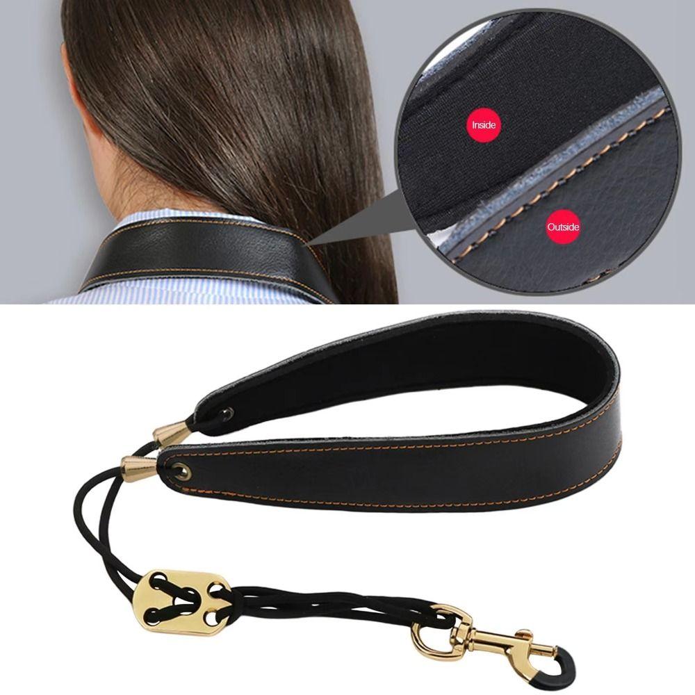 Adjustable Sax Shoulder Harness PU Leather Clarinet Neck Band Sturdy Saxophone Neck Strap Adult