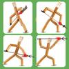 Bamboo Man Table Funny Toy with Weapon PK Battle Natural Bamboo Rope Controlled Fighter Board Game Funny