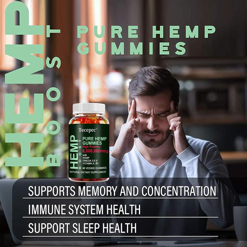 Gummies 6,000,000mcg, Omega 3‑6‑9 Vitamin A B1, 60 Veggie Gummies 30‑Day Supply Dietary Supplement