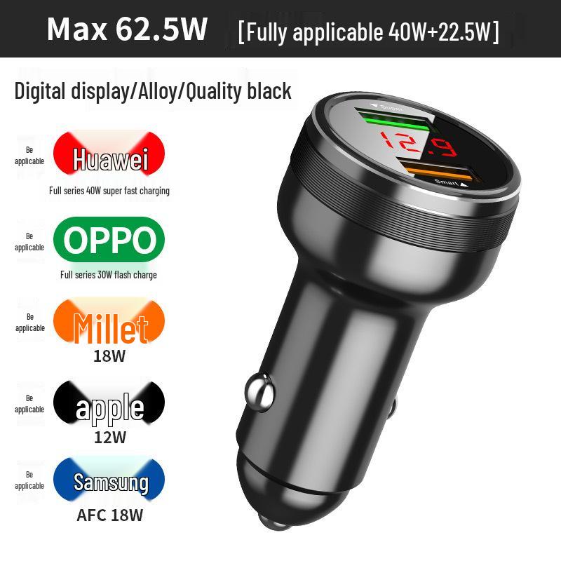 Супербыстрое автомобильное зарядное устройство PD 66 Вт для Huawei, Apple и Oppo