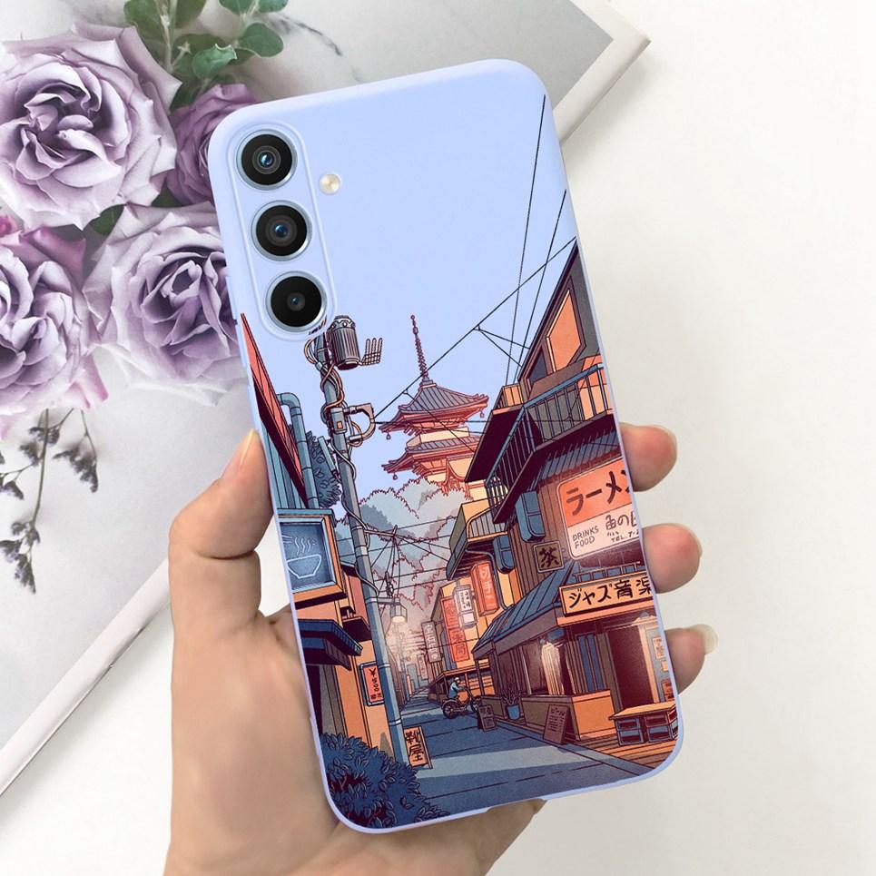 Soft Silicone Cases For Samsung Galaxy A54 5G A53 5G Case Samsung a23 4G 5G A12 A125F Bumper Shell Black Cat Stylish Coques Etui