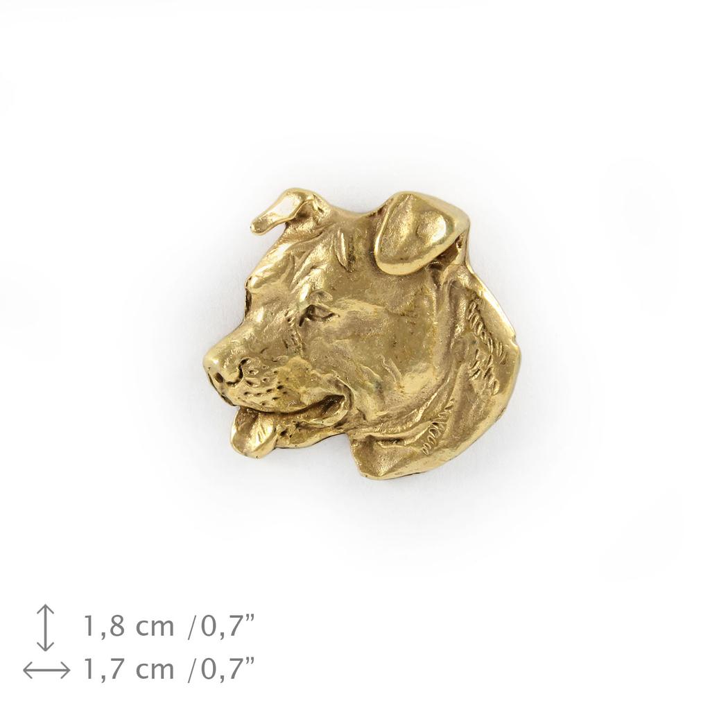 American Staffordshire Terrier, Amstaff - Dog brooch in decorative box, elegant gold-plated pin, Art-Dog brand jacket pin
