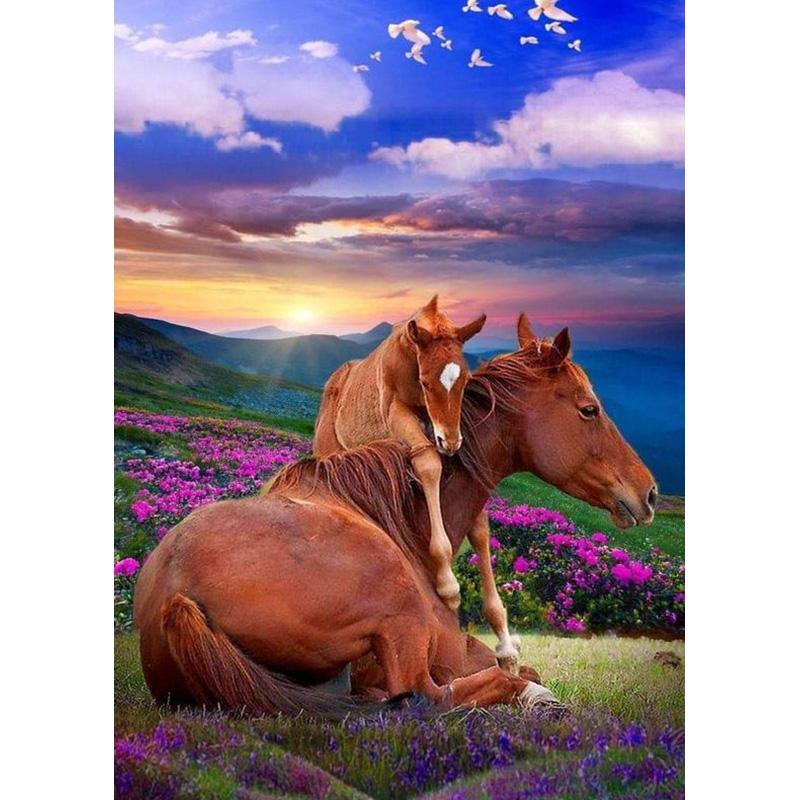 Diy Лошадь 5D алмазная живопись полная круглая дрель вышивка крестиком горный хрусталь животное живописная Алмазная вышивка мозаика домашний декор