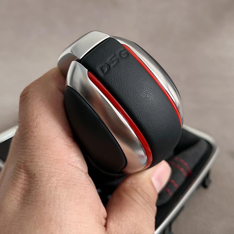 Ручка переключения передач DSG из натуральной кожи с красной строчкой для Golf 7