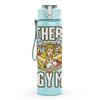 1PC Etheria Gym Vintage Skull Circular Logo Print 750ml Portable Sports Water Bottle Leakproof Gym Outdoor Travel Drink Cup