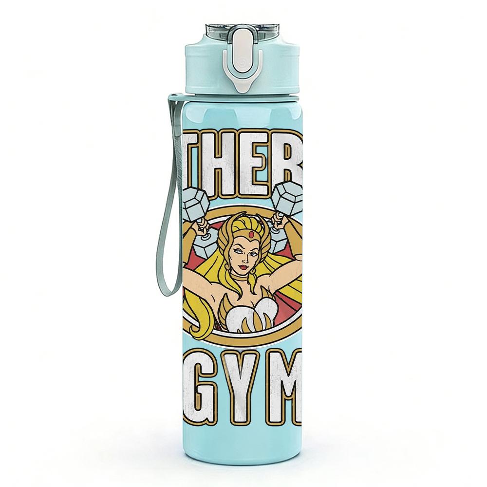 1PC Etheria Gym Vintage Skull Circular Logo Print 750ml Portable Sports Water Bottle Leakproof Gym Outdoor Travel Drink Cup